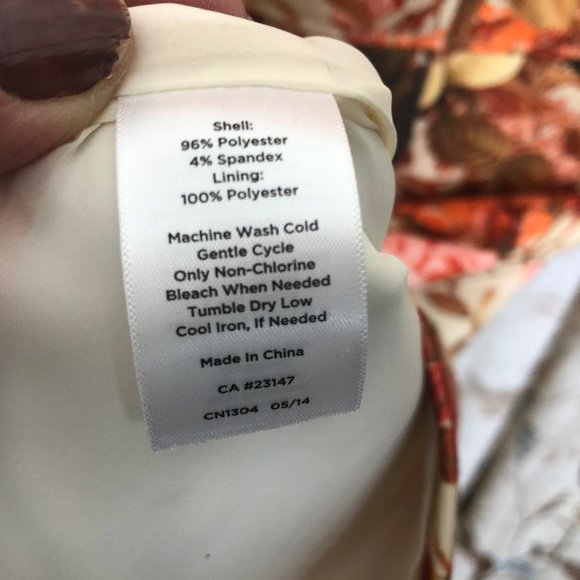 Talbots Floral Dress Size 10 Lined Orange Floral - Picture 8 of 8